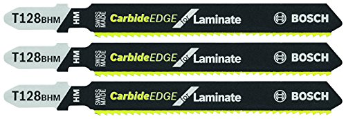Bosch T128BHM3 14 TPI Carbide Teeth T-Shank Blades - Click for details Carbide Jig Saw Blades for Laminates