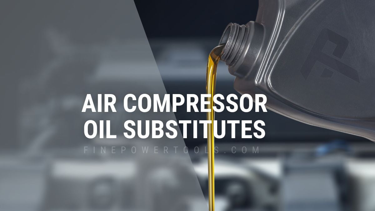 Pouring an alternative oil to air compressor