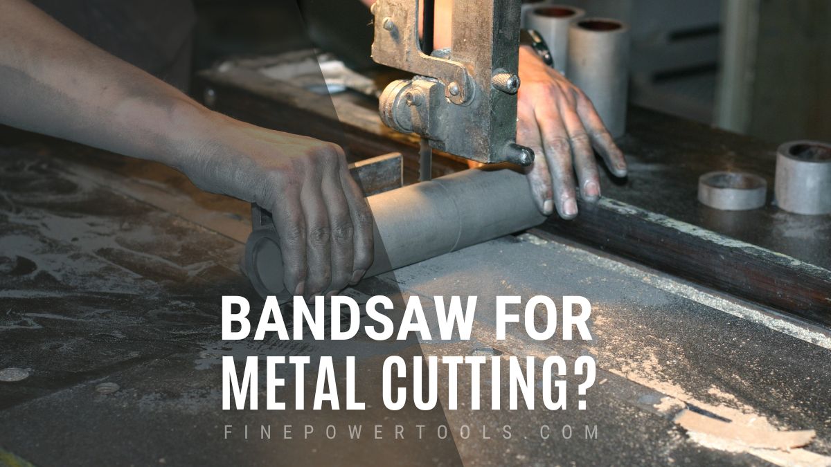 Band saw cutting metal tube