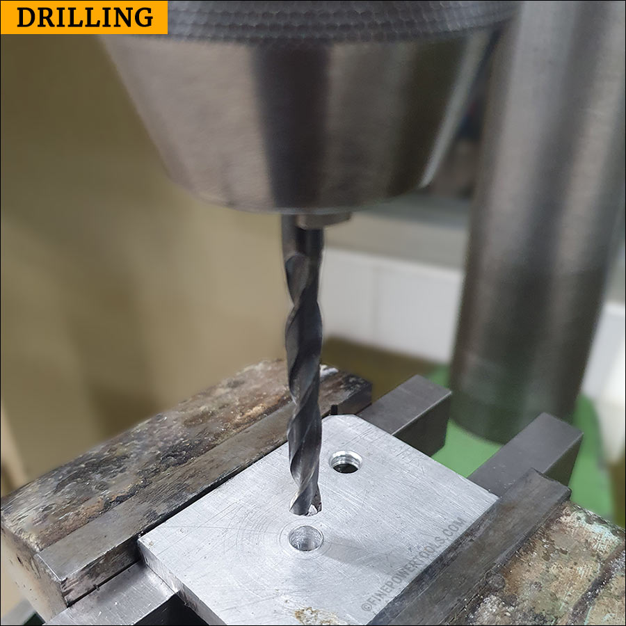 Drilling hole on Drill Press