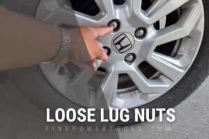Man pointing at Loose Lug Nuts