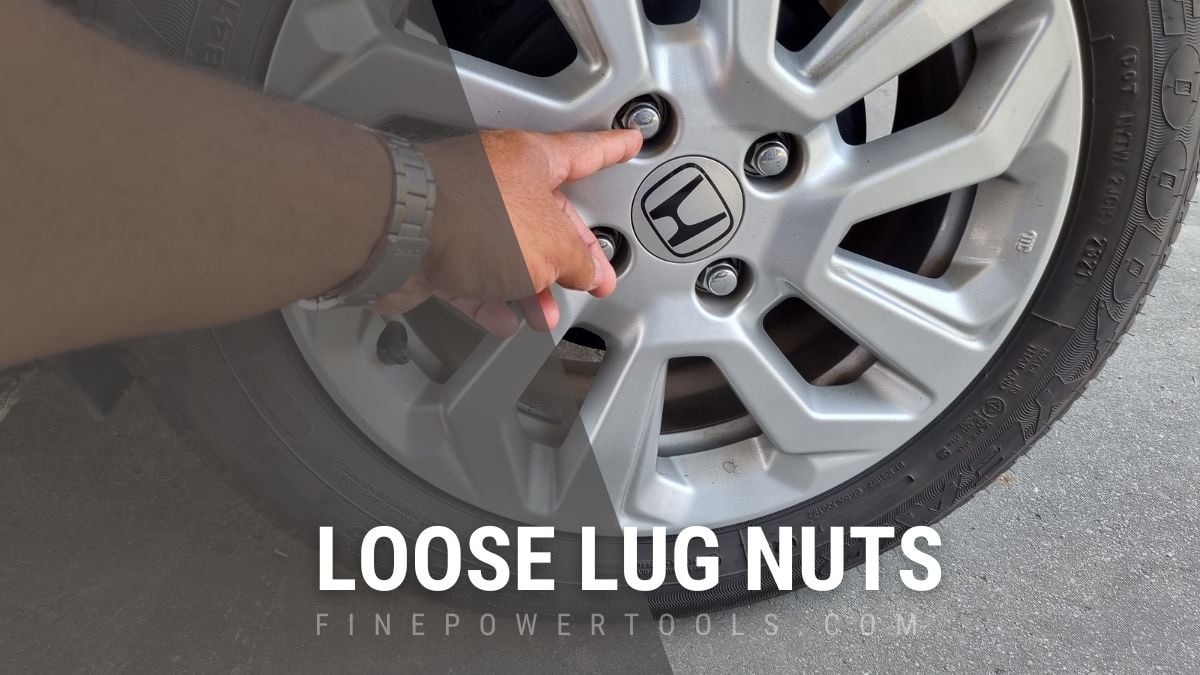 Man pointing at Loose Lug Nuts