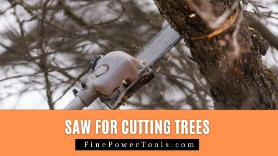 Cutting tree using power saw